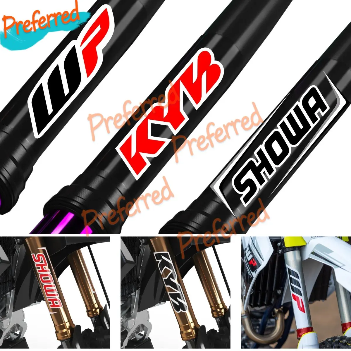 Motorcycle Sticker Fork Kyb Wp Suspension Showa PVC Motocross Decals