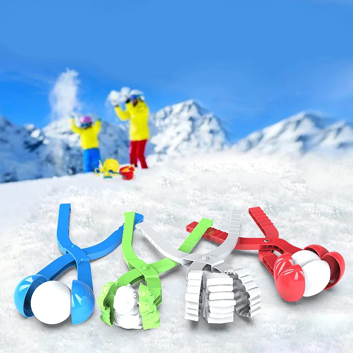 4 Pack Snow Ball Toys for Kids Snowball Maker Tool with Handle for Snow Ball Fights, Snow Toys Kids Snow Ball Clips