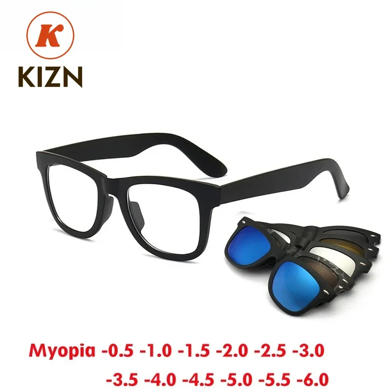 

Очки KIZN 6-в-1: поляризационные, для коррекции зрения, с магнитным креплением, классические, для мужчин и женщин, с диоптриями от -0.5 до -10