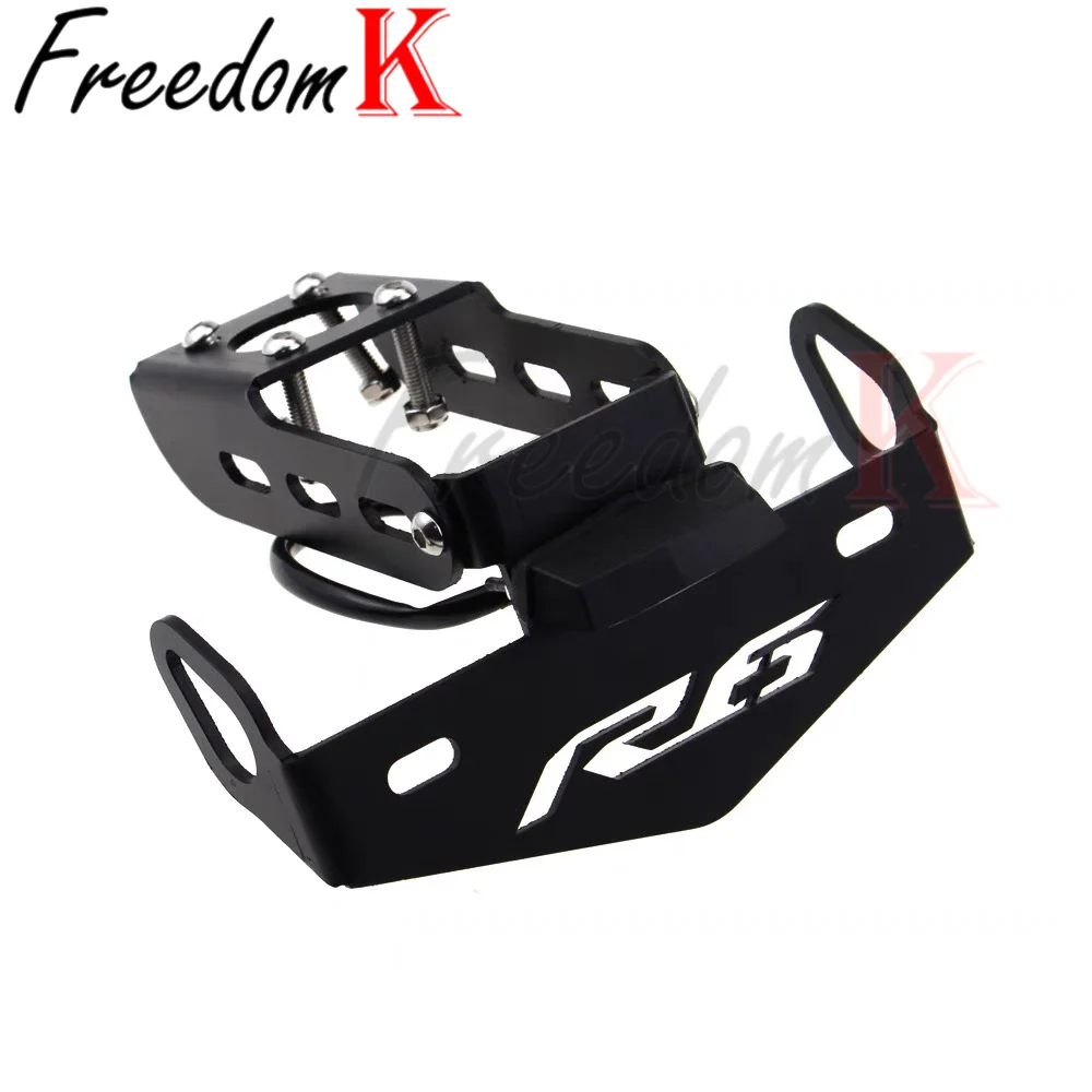 YZF R6 License Plate Holder LED Light Fit For YAMAHA YZF-R6 2006-2024 YZFR6 Motorcycle Tail Frame Bracket Rear Fender Eliminator