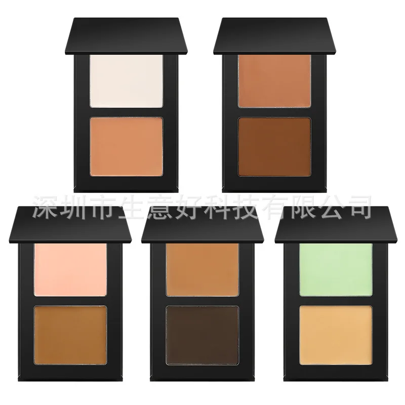 Two-Color Concealer Powder-Free Contouring Waterproof Full Coverage for Facial Spots Acne And Dark Circles Correction