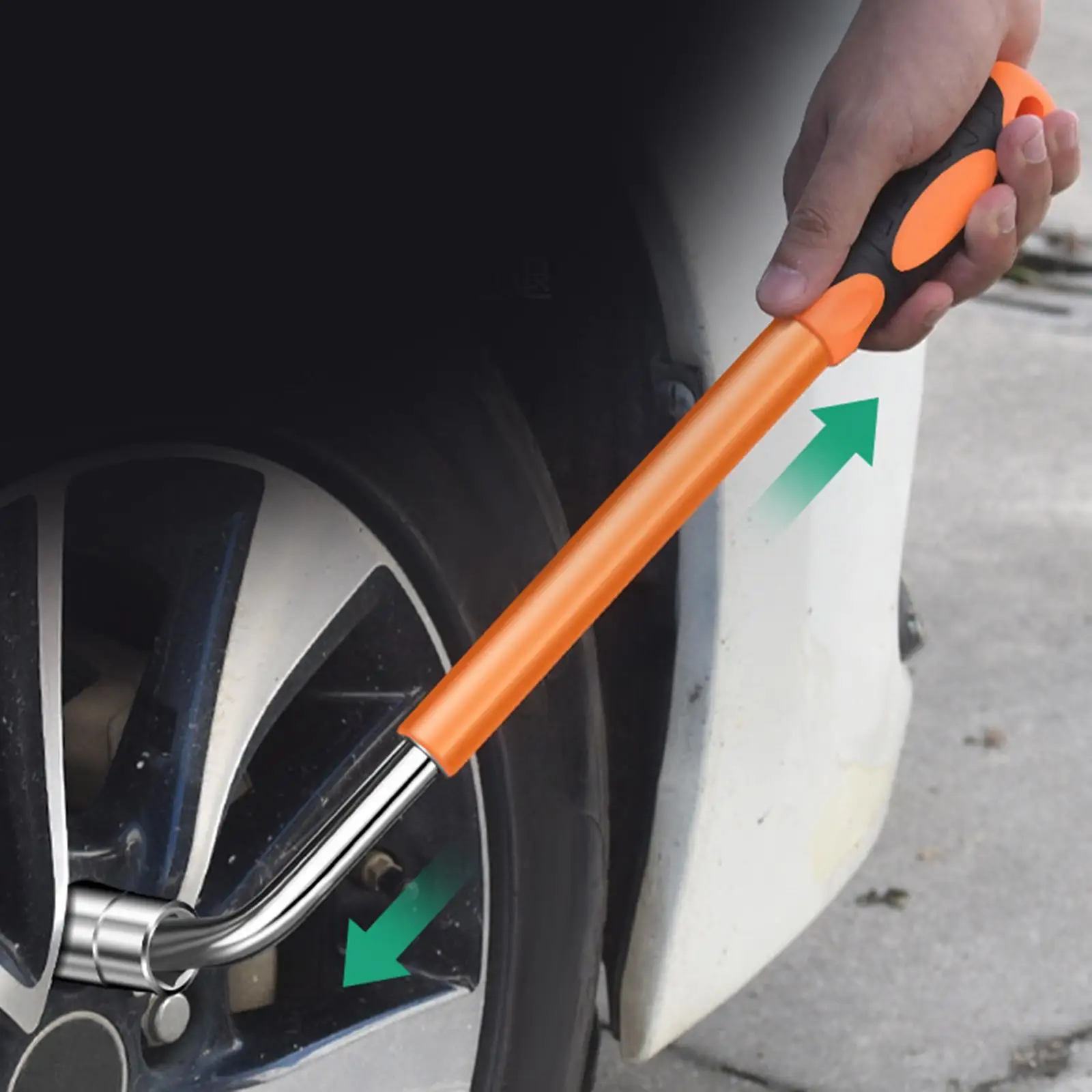 Universal Rim Cross Wrench for Car Wheel Nut Removal Extendable Tire Tool with 1