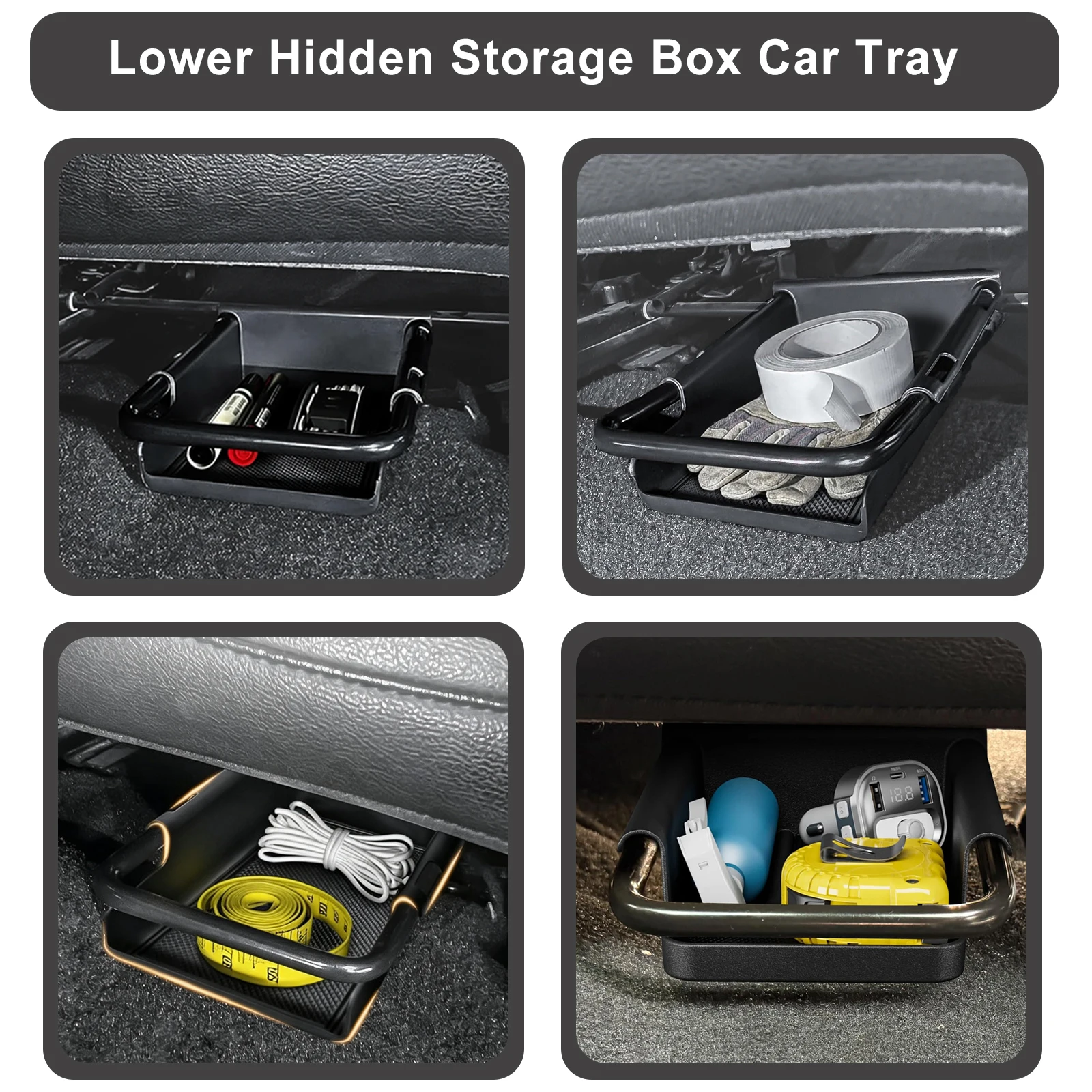 Vorderer Untersitz-Organizer für Jeep Wrangler JL JLU 2018-2025 & Gladiator JT 2020-2025 Versteckter Stauraum-Box Auto-Ablage – Detail 4