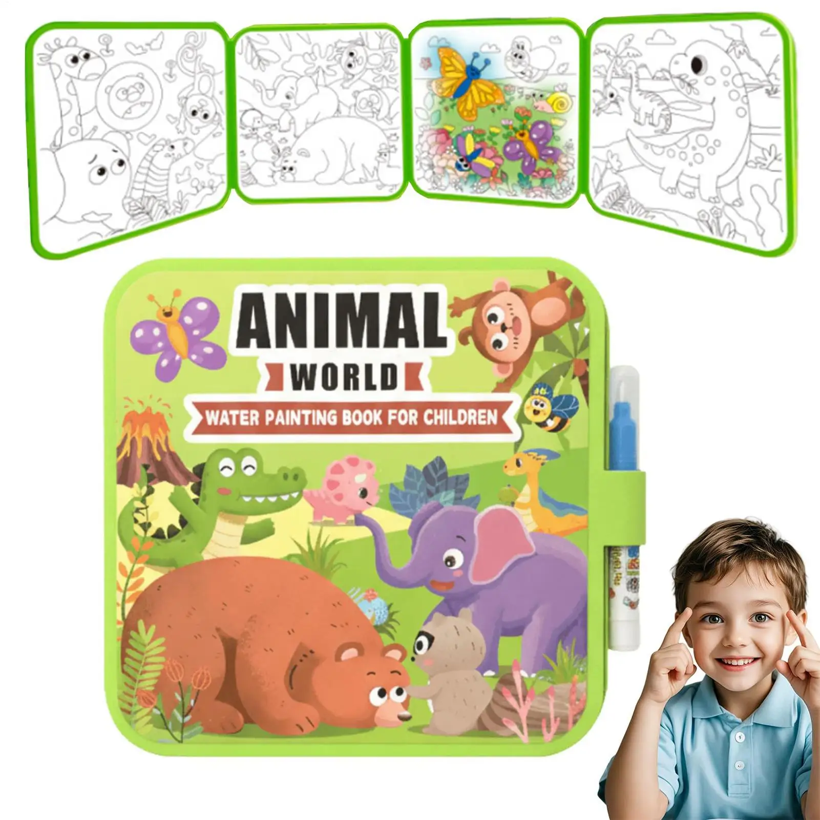 كتاب تلوين مائي جديد قابل لإعادة الاستخدام كتاب رسم مائي للأطفال لوحة خربش تعليمية لعبة فنية للسفر لنشاط سيارة الطائرة #4