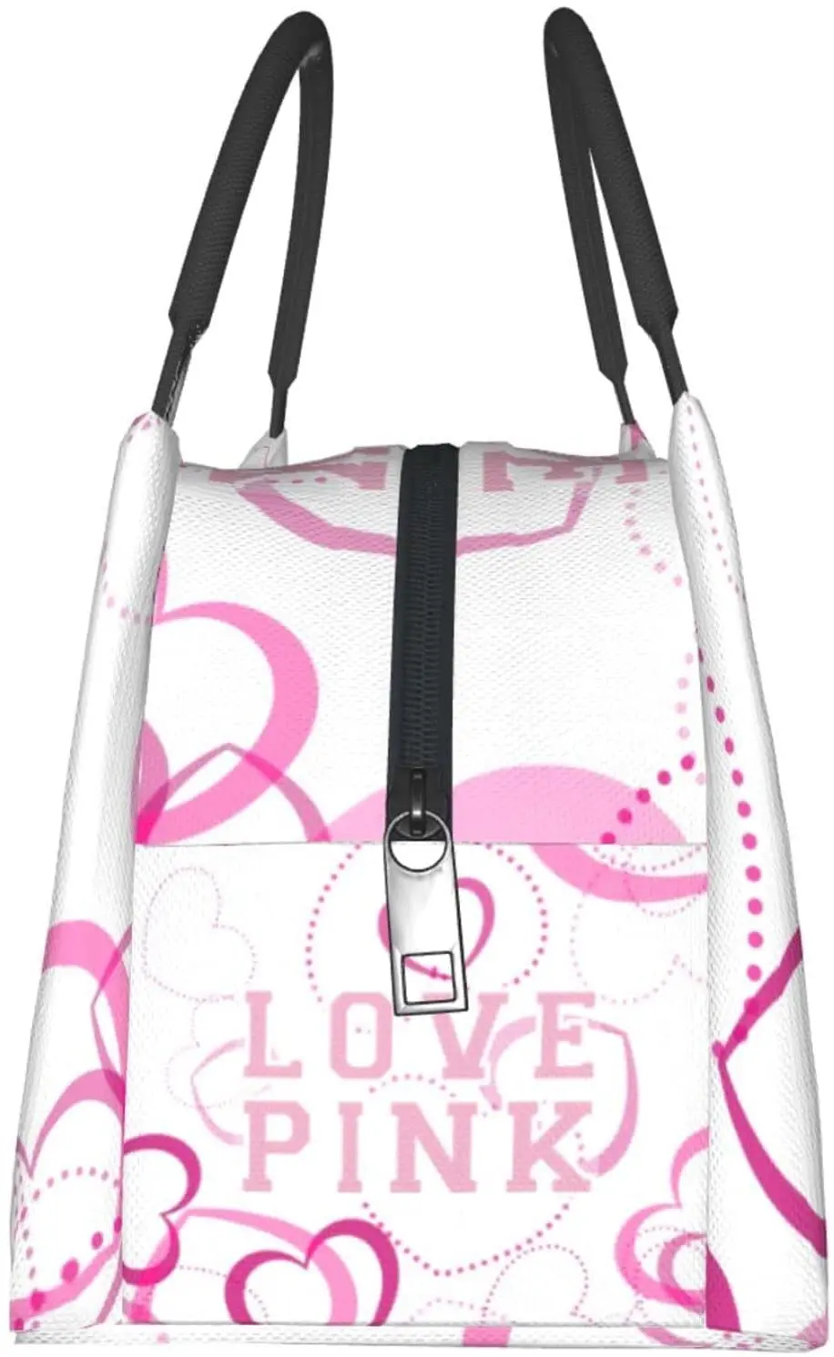 Love Pink Heart Vrouwen Secert Geïsoleerde Lunchtas Herbruikbare Waterbestendige Bento Tote Box Draagbare Lunchtassen