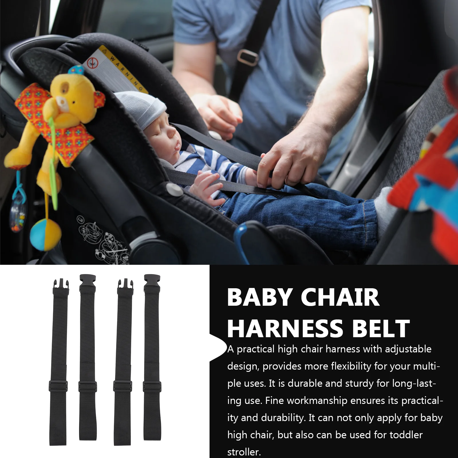 3 Pcs Baby Feeding Chair Belt High Strap Carseats Outdoor Straps Polyester Harness Shopping Toddler