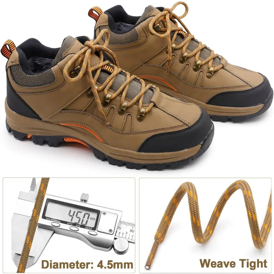 أربطة أحذية العمل المستديرة: أربطة أحذية المشي لمسافات طويلة شديدة التحمل للأحذية 2 P