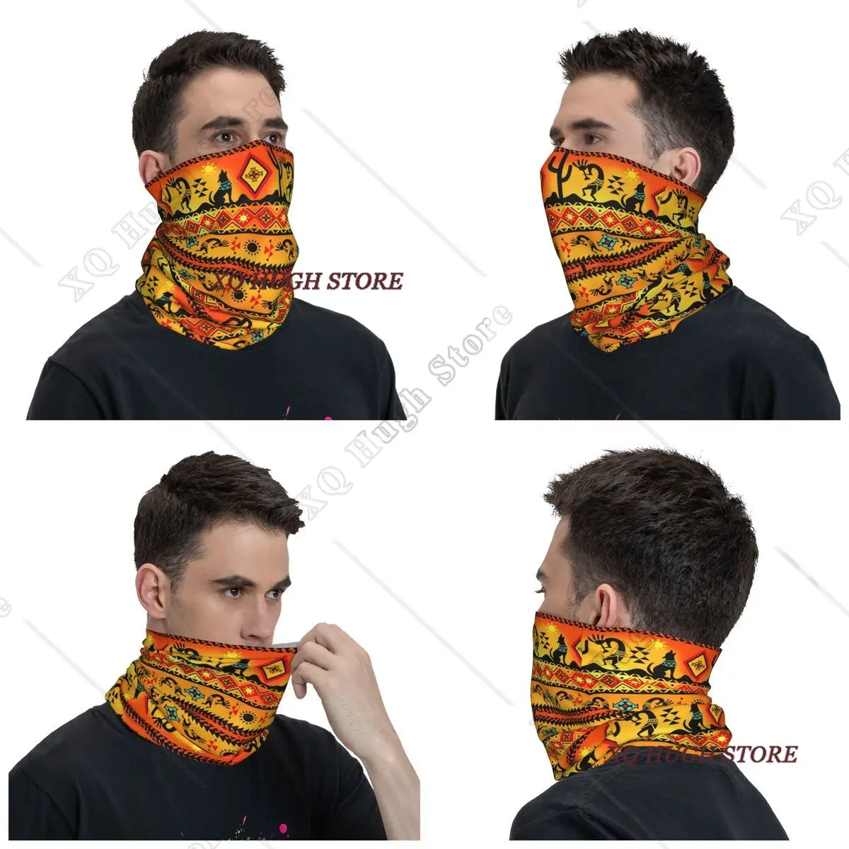 Custom Southwest Tribal Neck Gaiter Women Men UV Protection Winter Bandana Scarf for Ski