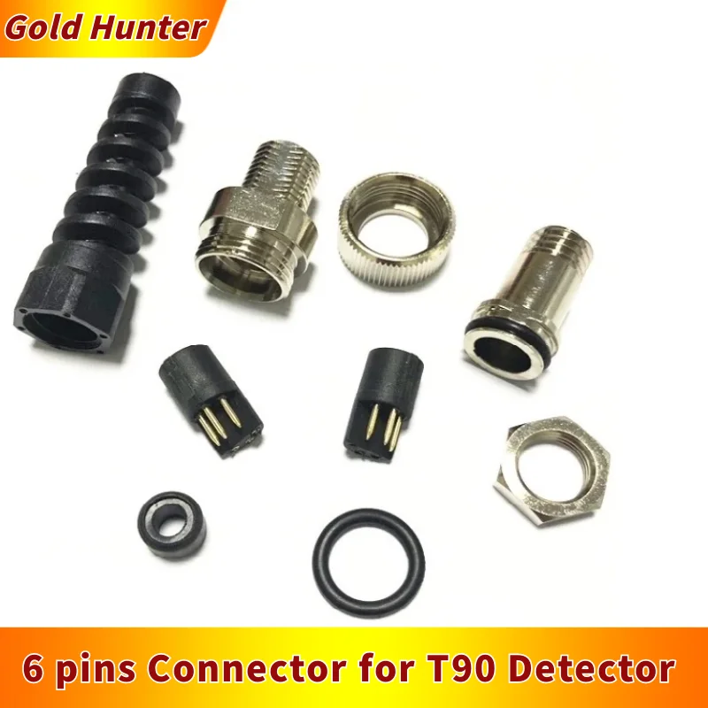 Metal Detector Accessories Waterproof Connector (6 pins) Metal Detector Coil Conector Plug(4 pins) for Garrett Metal Detectors