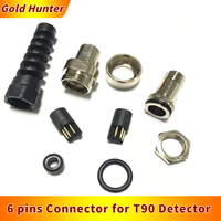 Metal Detector Accessories Waterproof Connector 6 Pins for Gold Hunter T90 Metal Detectors