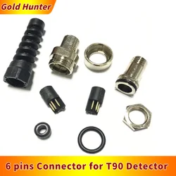 Metal Detector Accessories Waterproof Connector (6 pins) Metal Detector Coil Conector Plug(4 pins) for Garrett Metal Detectors