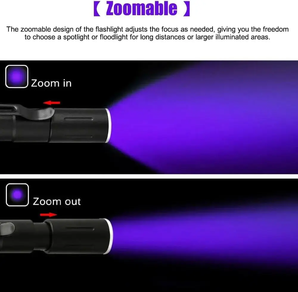 5 Pack LED UV Light Blacklight Flashlight 3 Light Mode Portable UV Torch Black Light Pets Urine Detector for Resin Curing