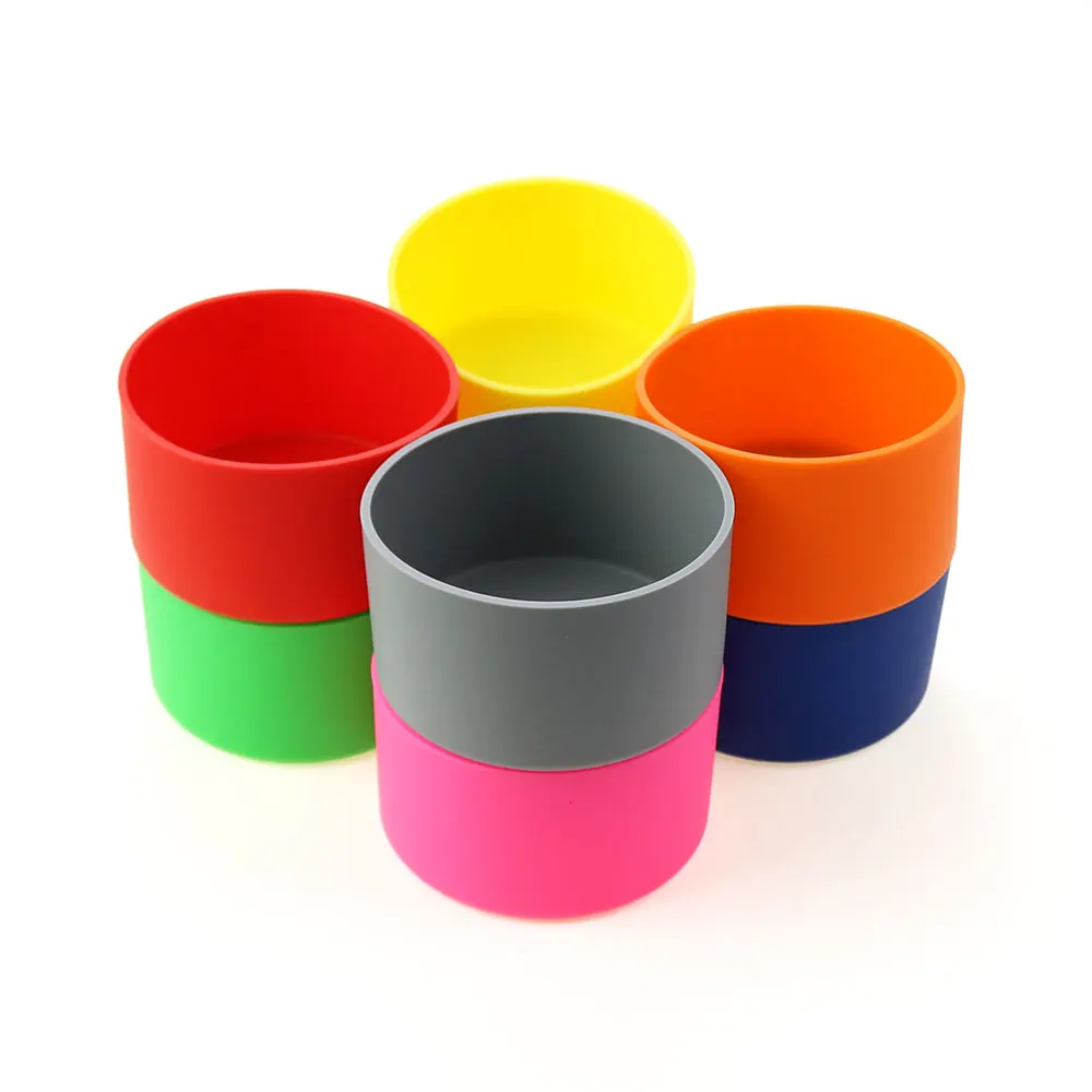 17 Colors 7.0CM Silicone Cup Bottom Cover Heat Insulation Coaster Sleeve Water Cup Cover Sheath 70MM AntiSlip Bottle Sleeve