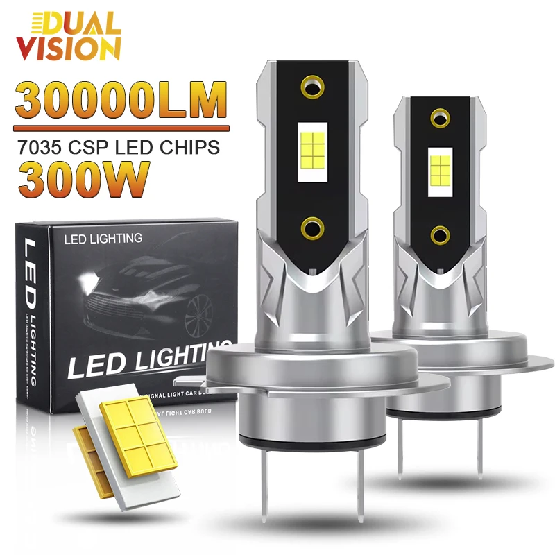

H7 LED Bulb Headlight Kit Mini Wireless 300W 30000LM 6000K CSP for Car Headlamp White Auto Diode Lamps H7 Led Turbo Automobile