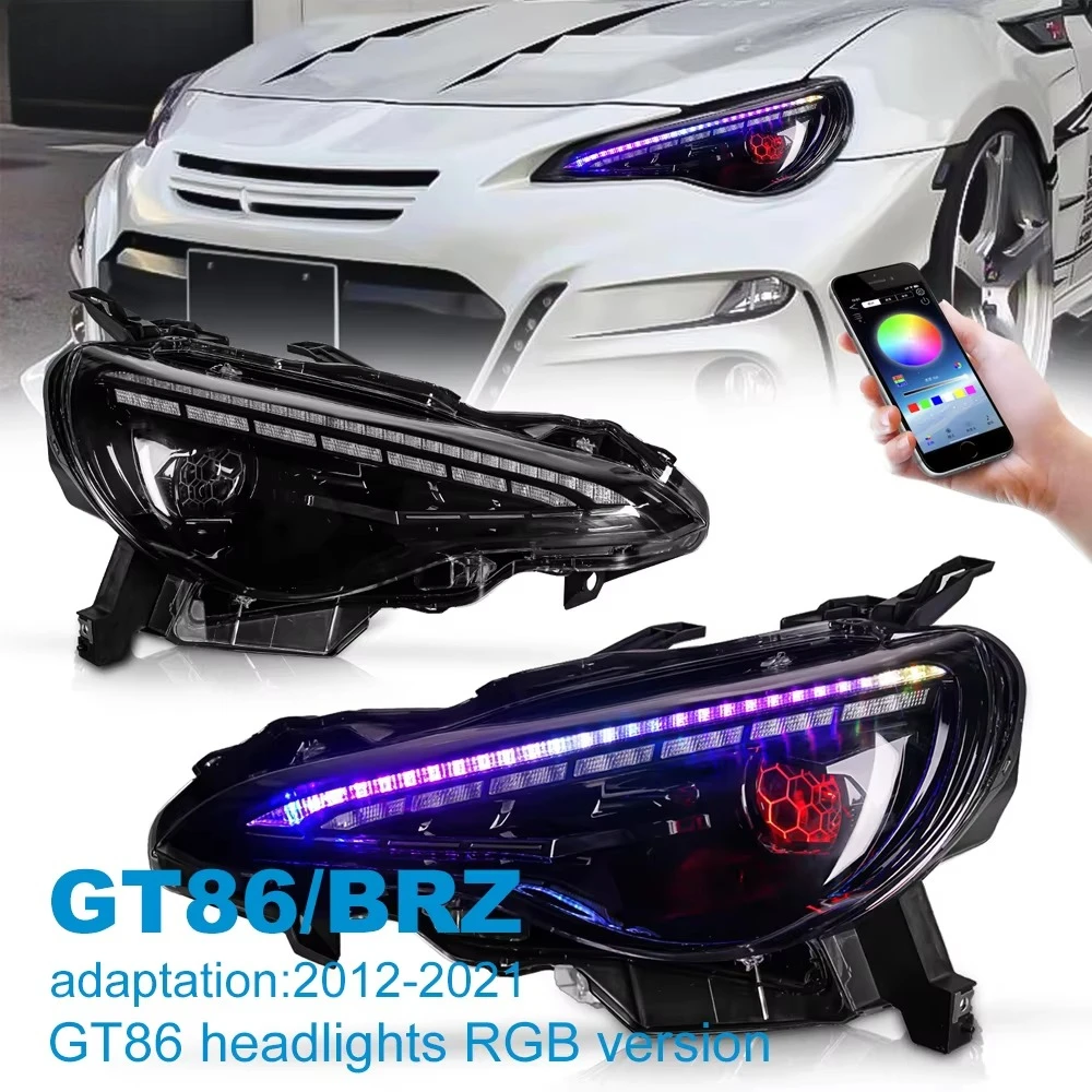 STLF 2012-2021 for BRZ/ GT86 Modified LED Headlight Assembly [Magic Eye] Honeycomb Lens 6000K 12V RGB Fantasy Front Lights