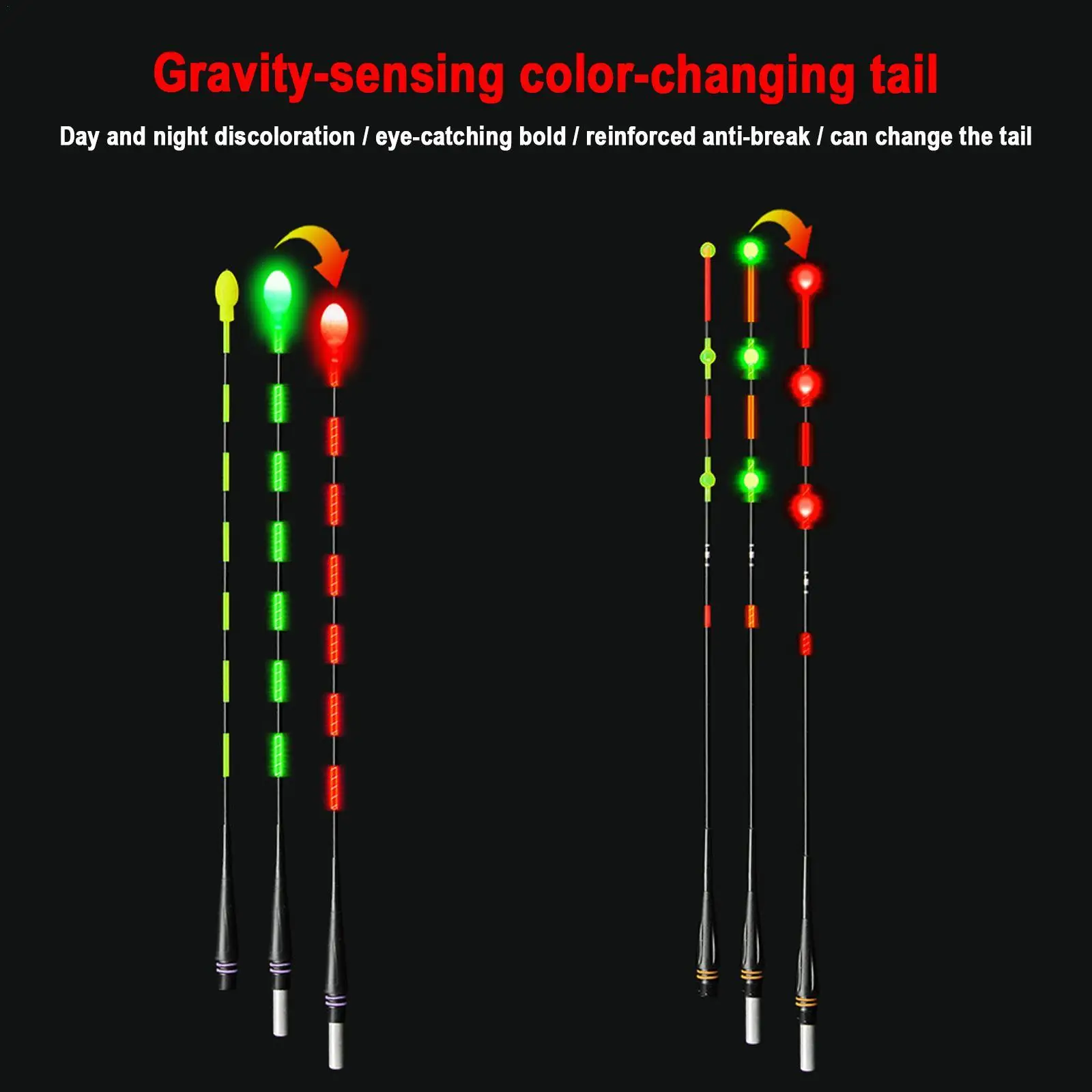 2023 New DIY Smart Electronic Float Tail Gravity Induction Color Change Bold Night Fishing Floating Accessories Wholesale