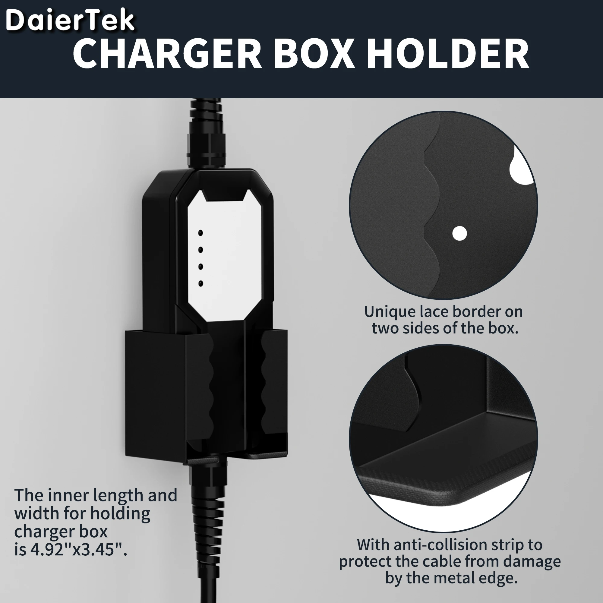 Ev Oplader Houder Muur Mount Kit Ev Oplader Holster Dock Voor Sae J1772 Connector J-Haak Ev Oplader Kabelhouder Ev Oplaaddoos