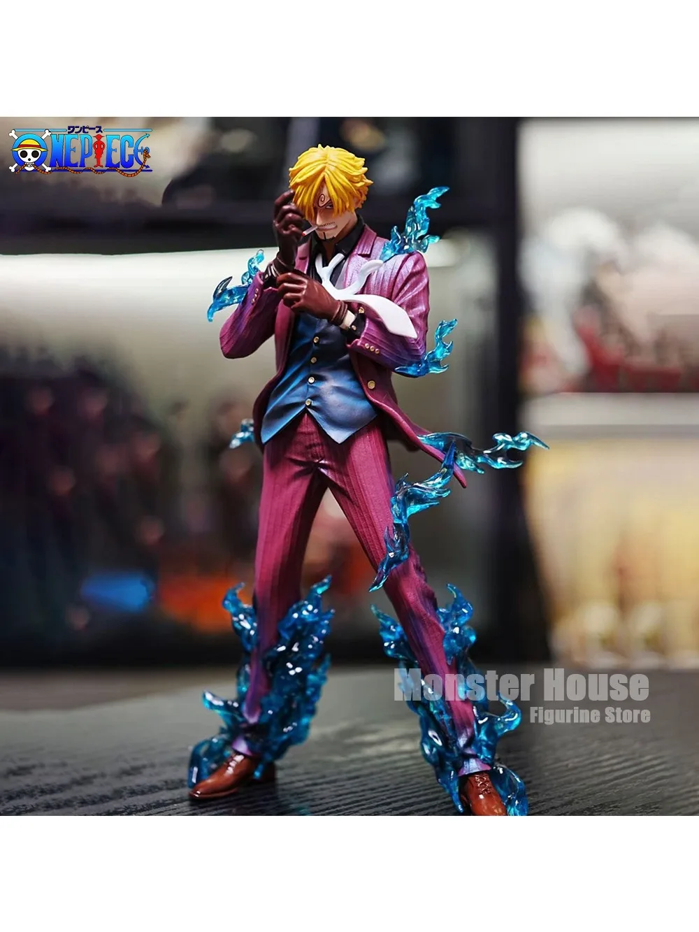 24cm/9,45 Zoll Anime ONE PIECE Figur Diable Jambe Sanji Actionfiguren PVC-Statue Desktop-Ornament Sammlermodell Spielzeug Geschenke