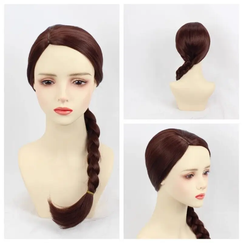 Women Hairpiece Halloween Party Wig Accessories Ladies Brown Braid Wig