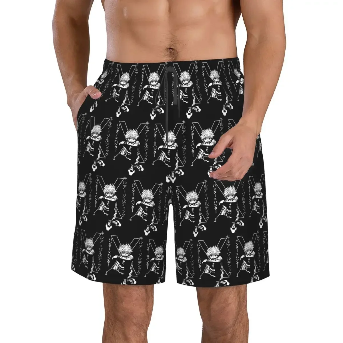 Killua Zoldyck Anime HXH Hunter X Hunter Trunks Beach Board Shorts Casual Quick Dry Swim Summer Men Pants