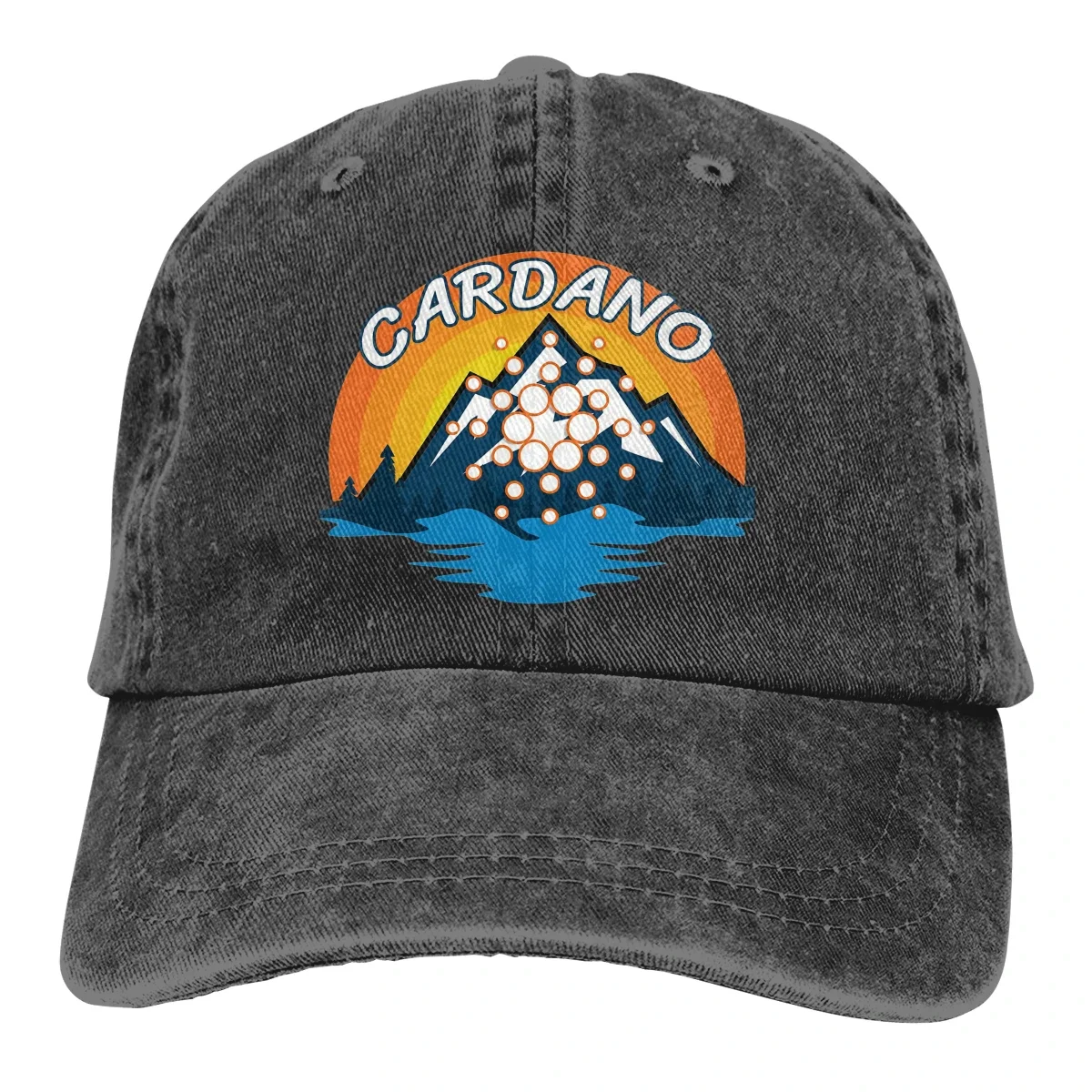 ADA criptomoneda montaña puesta de sol la gorra de béisbol gorra con visera deporte Unisex al aire libre personalizado Cardano moneda ADA criptomoneda sombreros