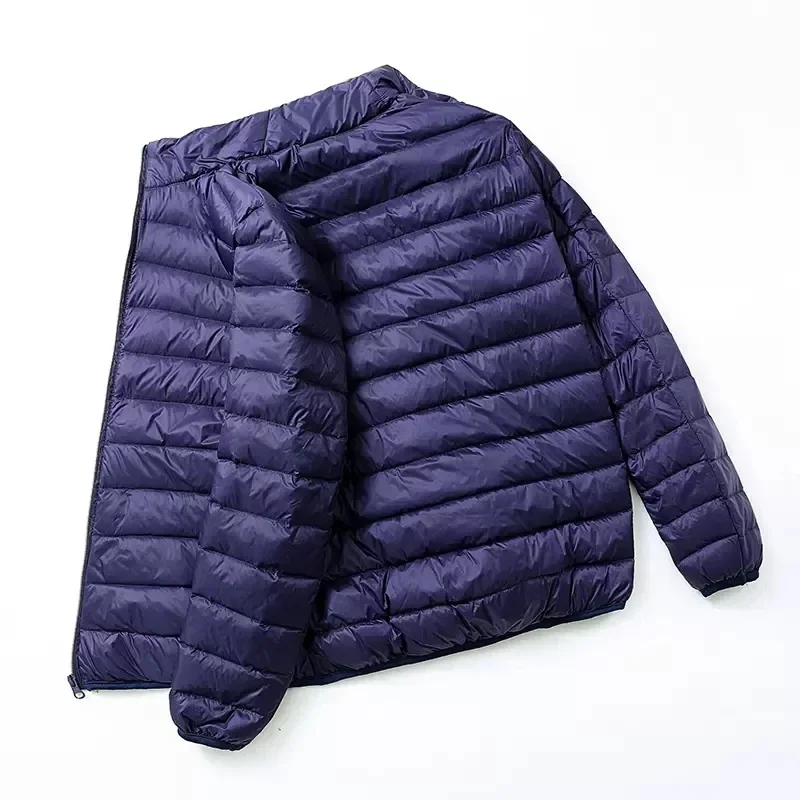 Piumino da uomo in piumino d'anatra bianco ultraleggero autunno inverno impermeabile casual da esterno leggero cappotti imbottiti da uomo taglie forti