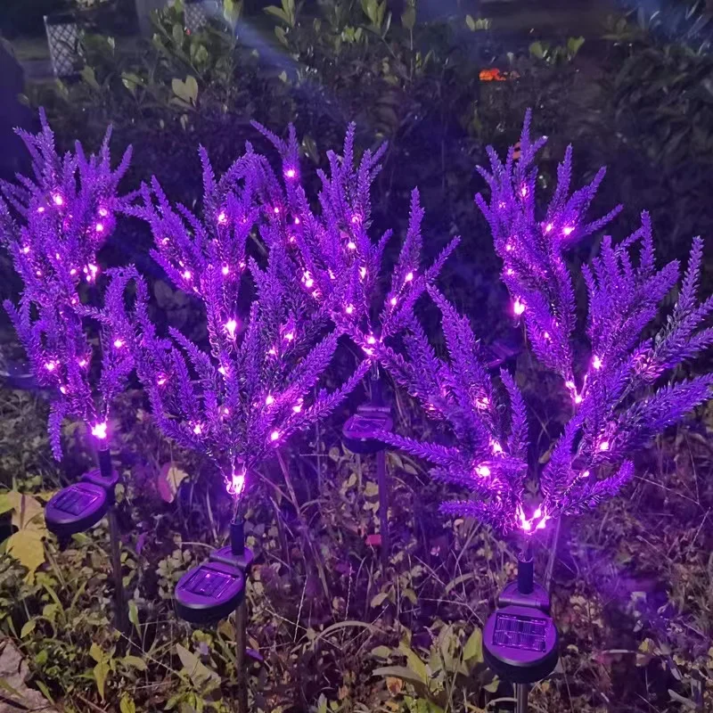 Solar Lavender Outside Garden Lawn Light IP65 Waterproof Solar Flowers Pathway Light for Patio Yard Wedding Holiday Decoration