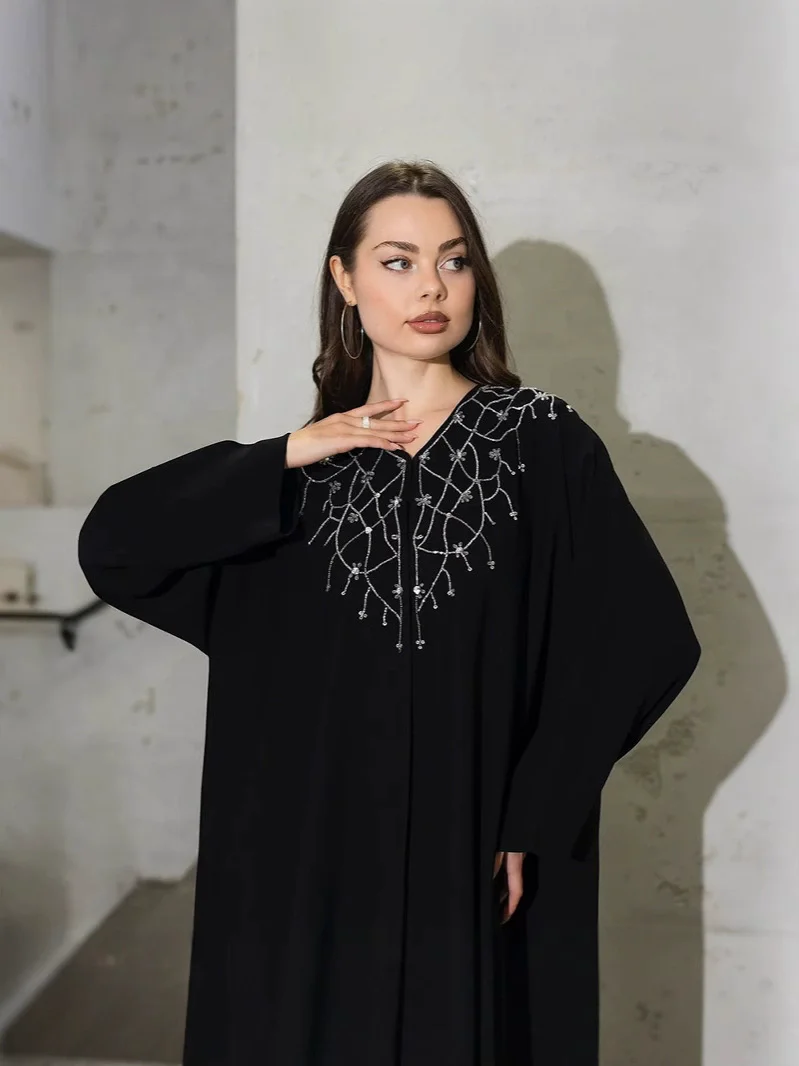 Abayas for Women Party Dresses Diamonds Ramadan Morocco Kaftan Saudi Arab Robe Jalabiya Eid Muslim Dubai Vest