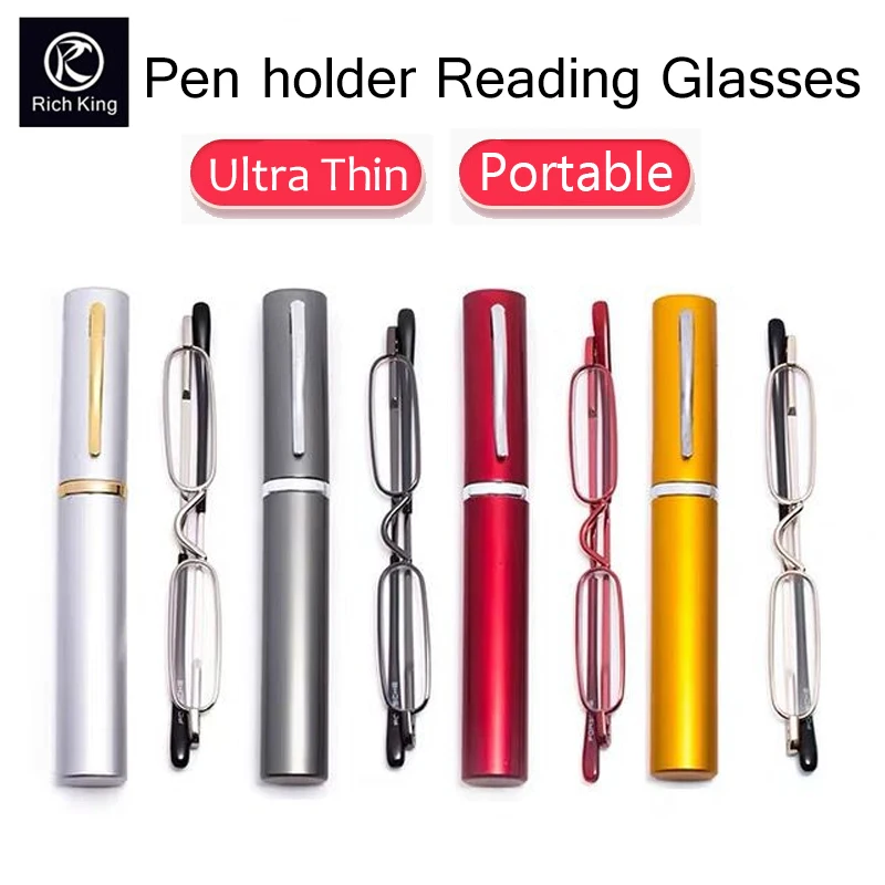 

Pen Holder Reading Glasses Anti-blue Light For Men Women Portable HD Pen Holder Ultralight Glasses Radiation Protection +2.5