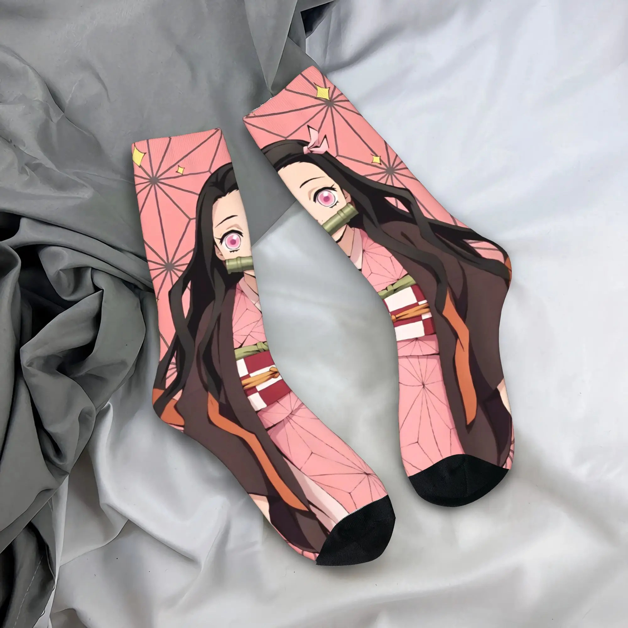 Winter Warm Fashion Unisex Demons Slayers Anime Socks  Non-slip Soccer Socks
