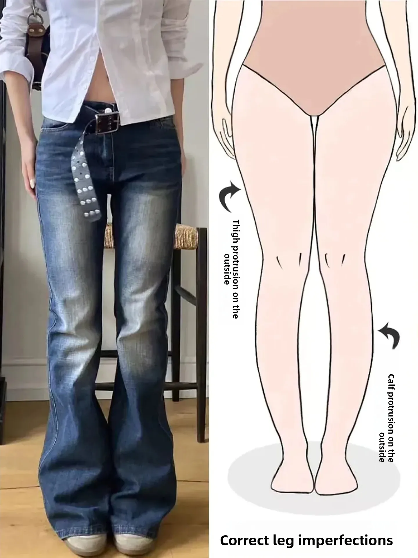 

Джинсы-клеш с высокой талией для похудения, женские, в уличном стиле, весенняя новинка, модные прямые джинсы, джинсы-буткат из денима