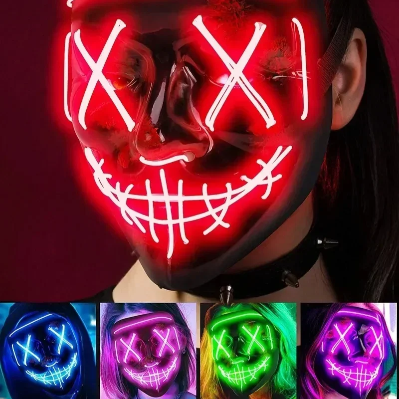 

Wireless Bar Music Festival Neon Purification Mask Carnival Party Mask Glow in the dark Cosplay costume supply