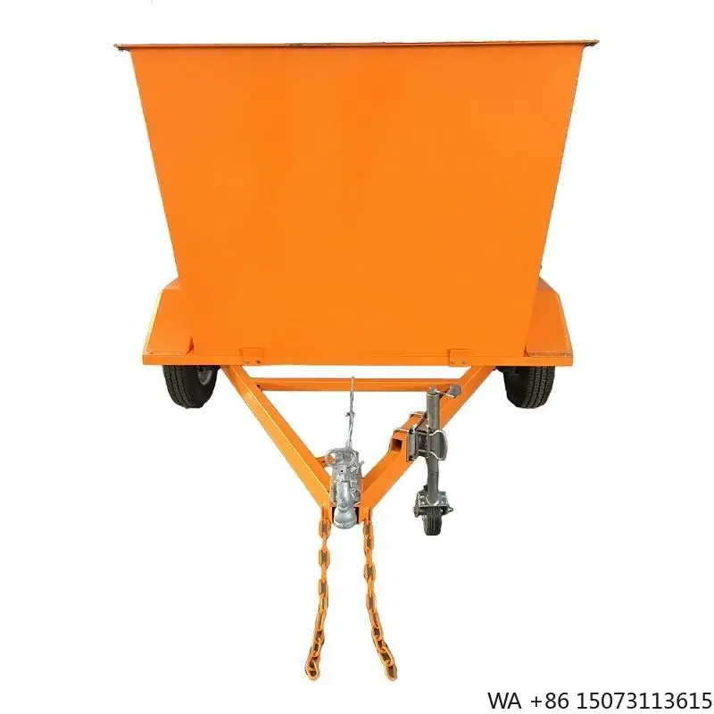4 Cbm Mobile Skip Bin Trash Trailer with Mechanical Disc-brake