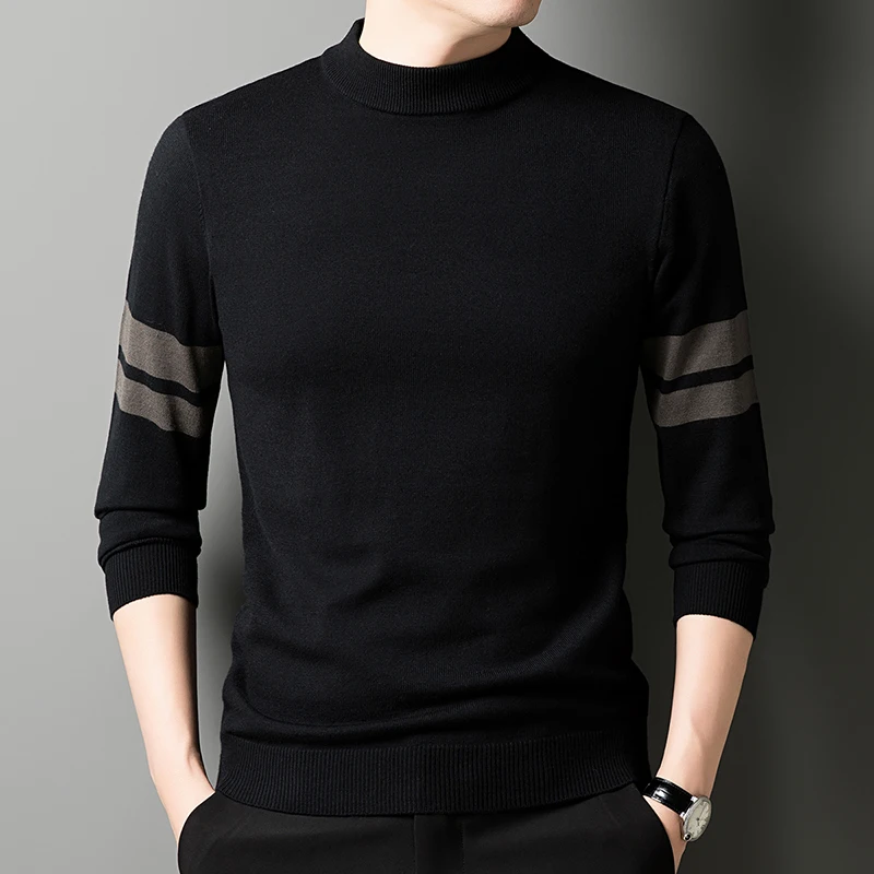 

Мужской свитер, футболка с длинными рукавами, новинка 2025 года, осенне-зимний свободный шерстяной свитер, повседневный вязаный базовый свитер для мужчин