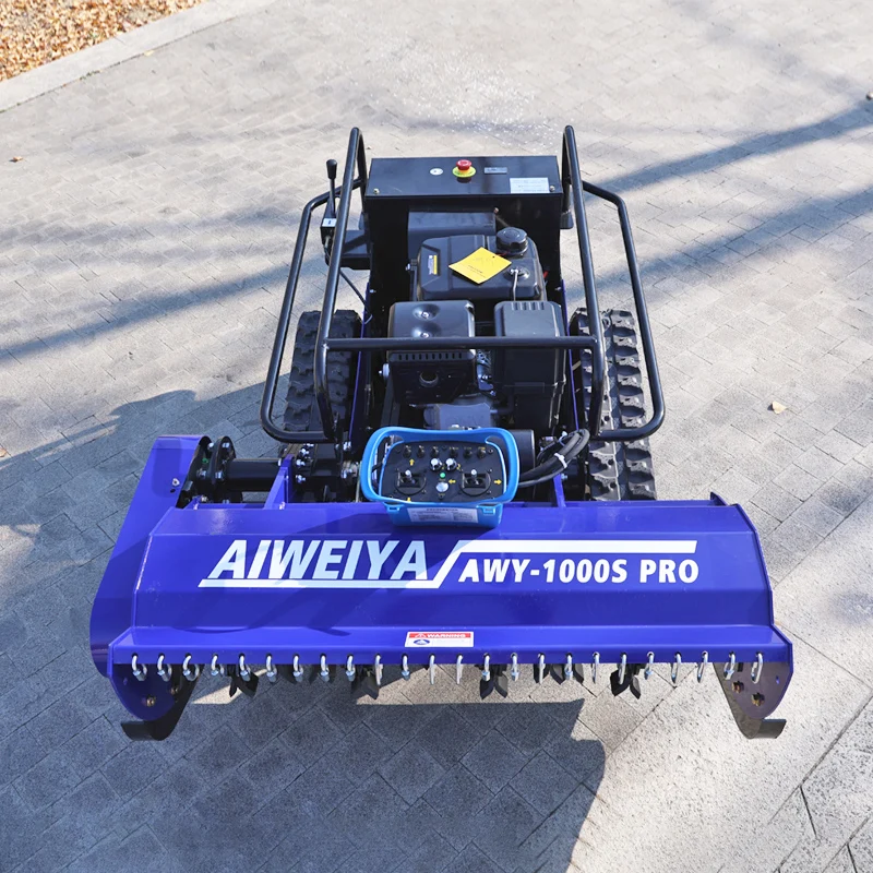 تخصيص قوة كبيرة محرك الديزل جزازة المجال عرض القطع 80-100 سنتيمتر لمزرعة بستان السد التحكم الصناعي الزاحف flail Mowe