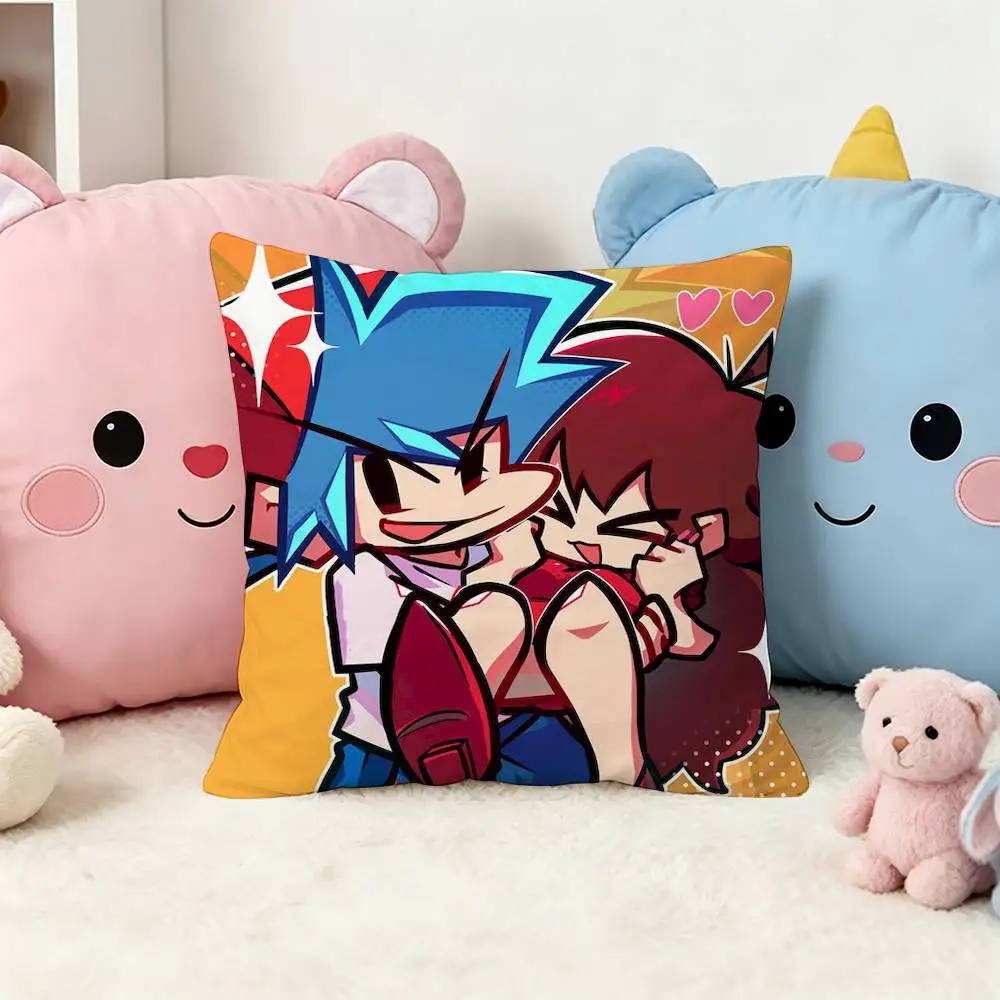 FNF Mid-Fight Masses Boyfriend Double-Sided Printed Cushion Cover Bedroom Bedside Sofa Pillow Case