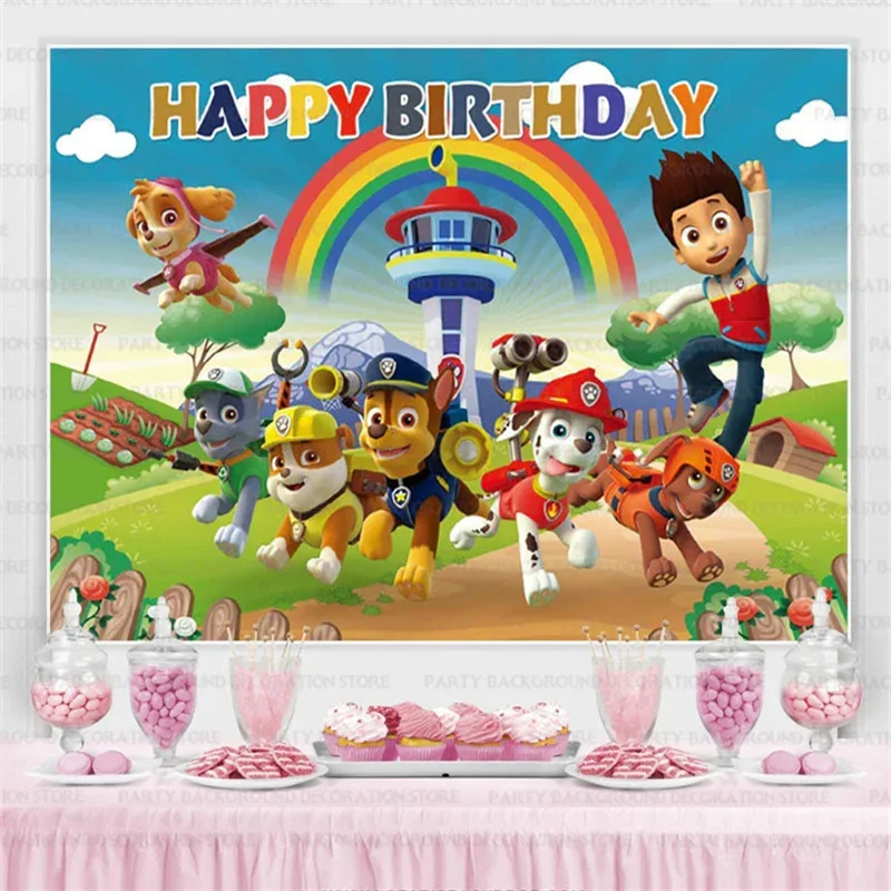 

Zuma Skye Ryde Marshall Chase Dog Paw Patrol Ryder Backdrop Boys Birthday Party Baby Shower Background Banner Rubble Rocky