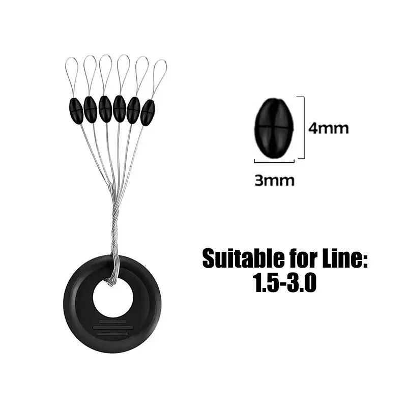 600 Stücke 100 Gruppe Set Gummi Space Beans Oval Stopper Angeln Bobber Für Fliegenfischen Zubehör Spinner Köder Fisch Werkzeug