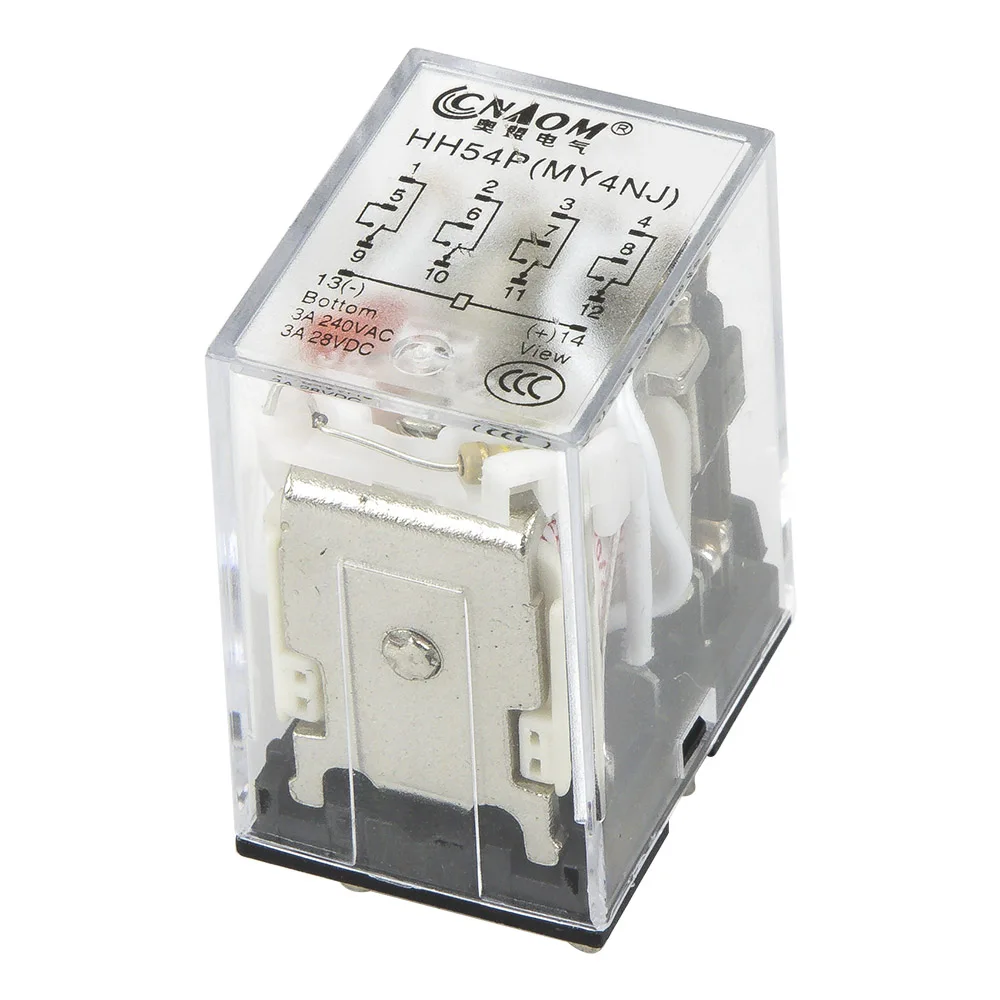 HH54PL electromagnetic relay With LED indicator HH54P MY4 series AC 220V 110V 24V DC 24V 12V HH54P-L MY4NJ