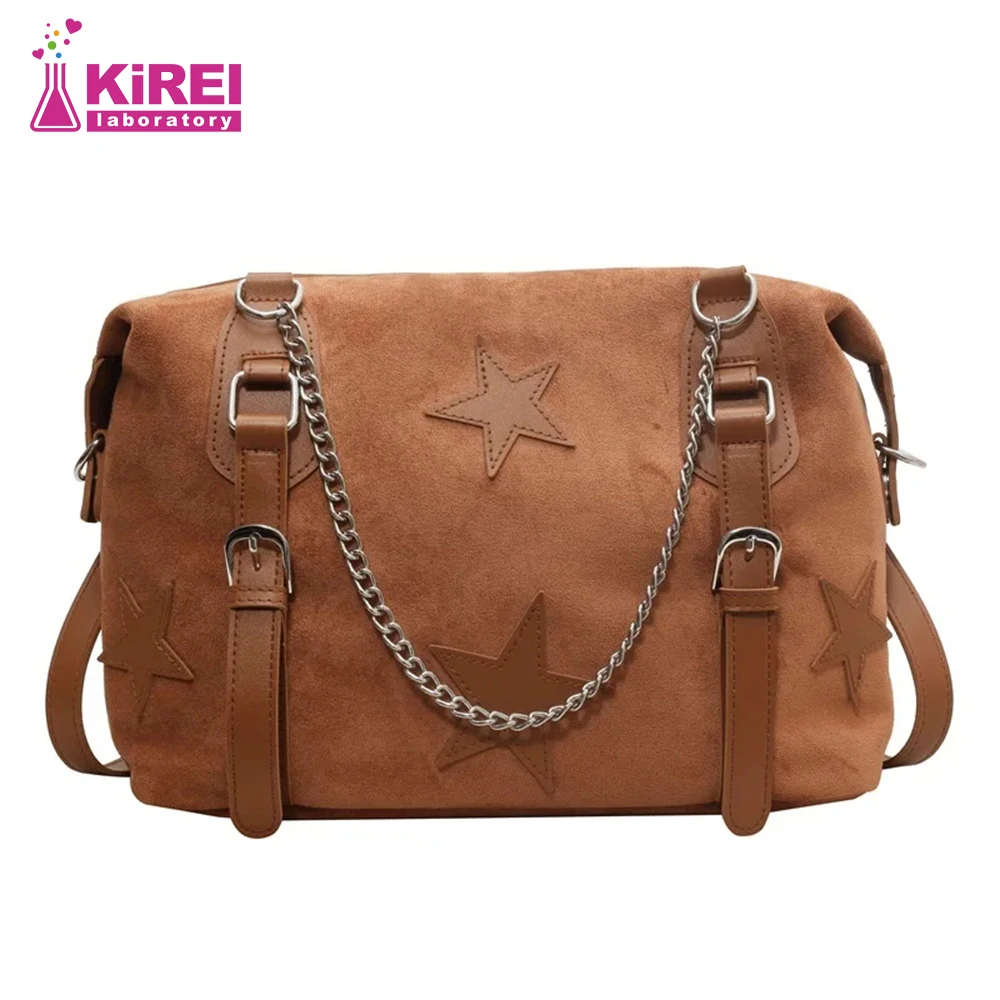 

Niche Star Patched Shoulder Bag Large Capacity Zipper All-Match Handbag Women's Fashion Classic Travel Crossbody Bag