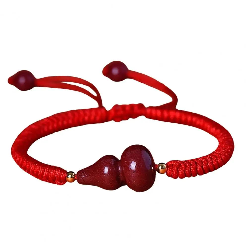 Ethnic Bracelet Unisex Adjustable Hand Rope Bracelet Chinese Zodiac Blessing Gourd Charm Ethnic Style Braided Tassel Jewelry