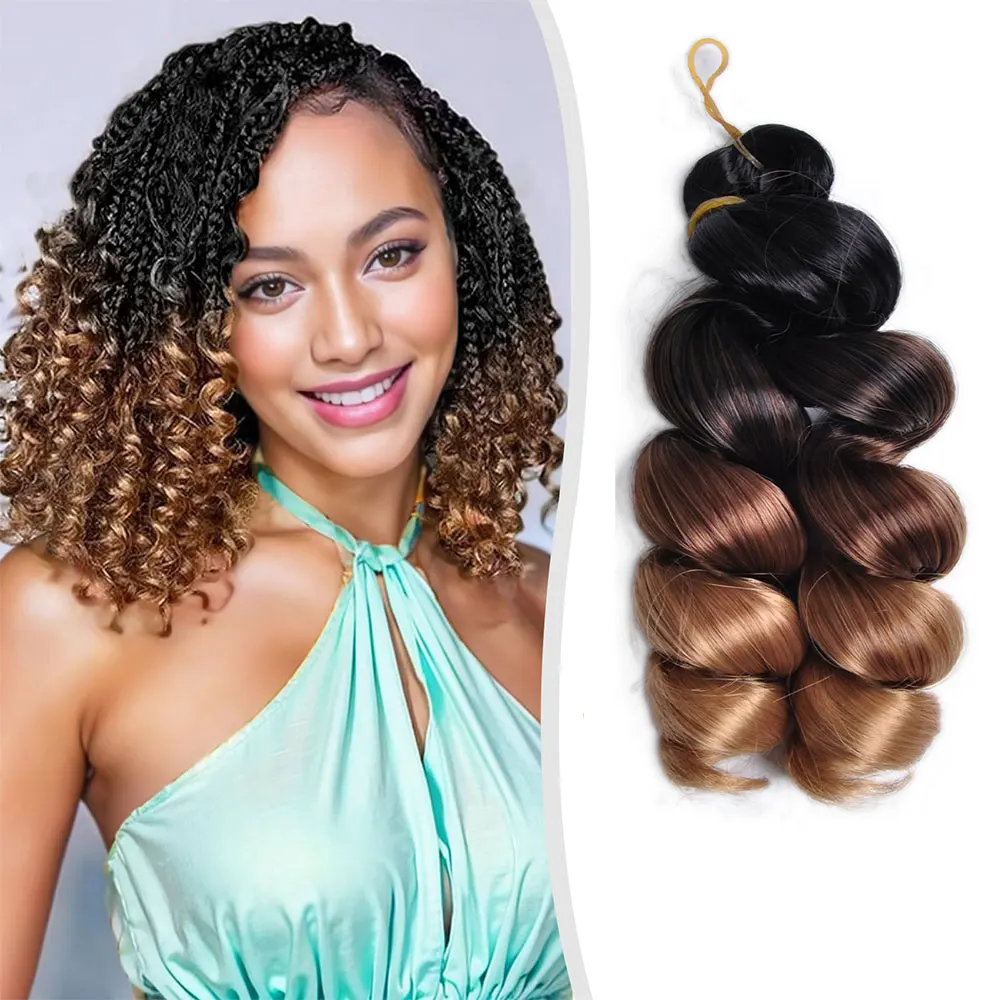 

Для женщин французские кудри плетение наращивания волос синтетические волосы свободные волны спиральные кудри косы Ombre предварительно растянутые волосы