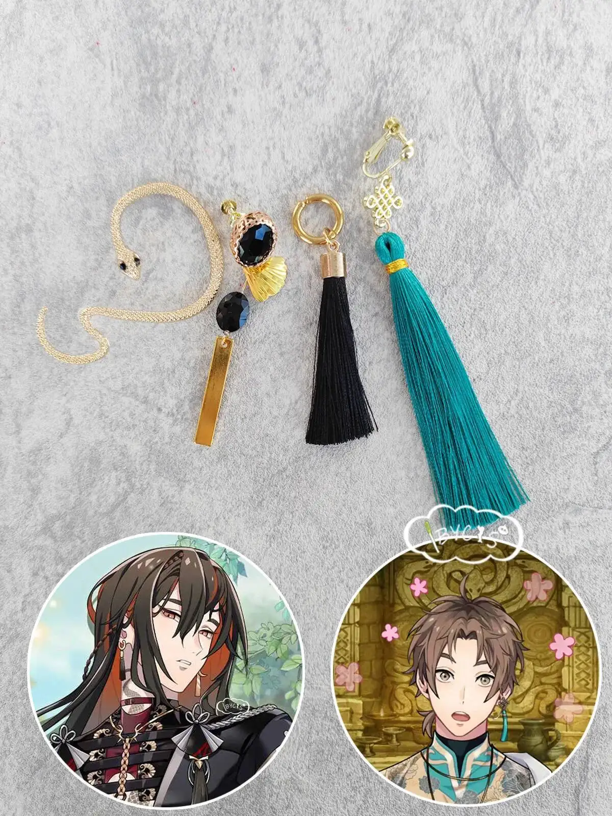 Китайское аниме NU: Карнавал Эйден Якумо, клипса для косплея, заколки для ушей, серьги с кисточками, костюм на Хэллоуин, реквизит, ювелирные аксессуары