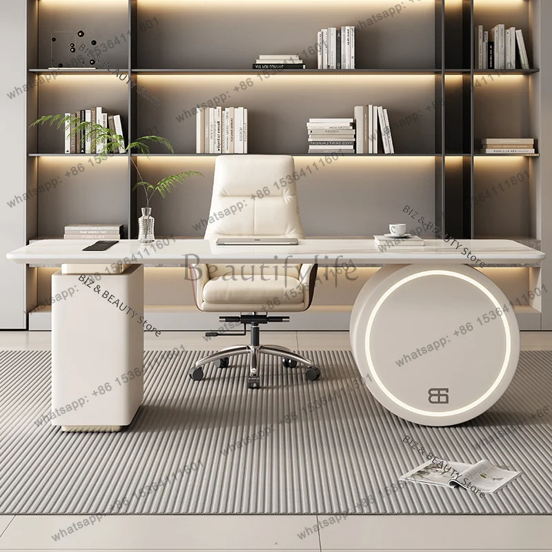 FG Cream Style Consult Office Desk Medical Table Reception Design Modern Office Desk Accent High Boss Office Furniture MesaXYOD