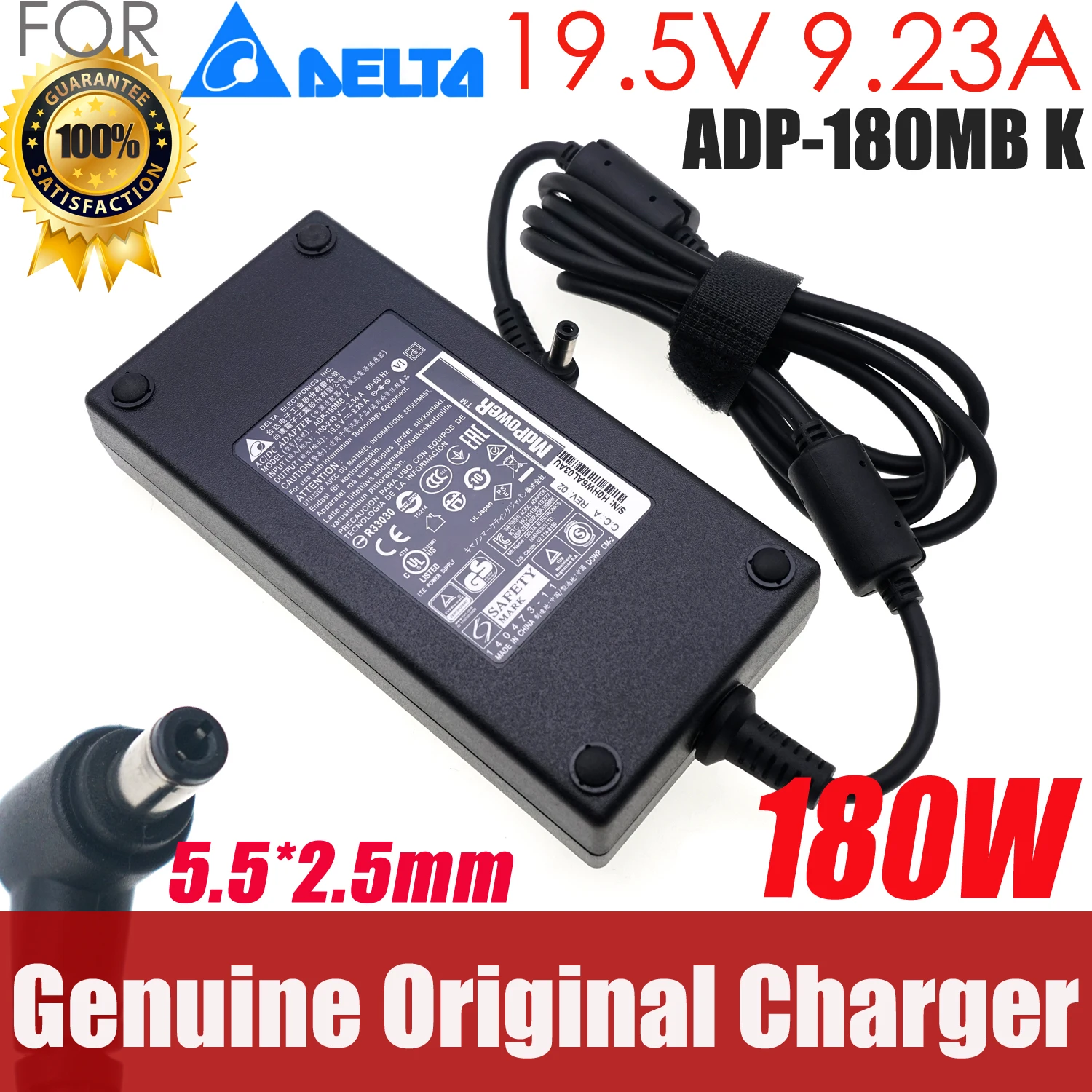 

Delta 180W AC Adapter Charger 19.5V 9.2A/9.23A For MSI GX70 GF65 Thin 10UE-233TH MS-1763 Power Supply ADP-180EB D ADP-180HB B