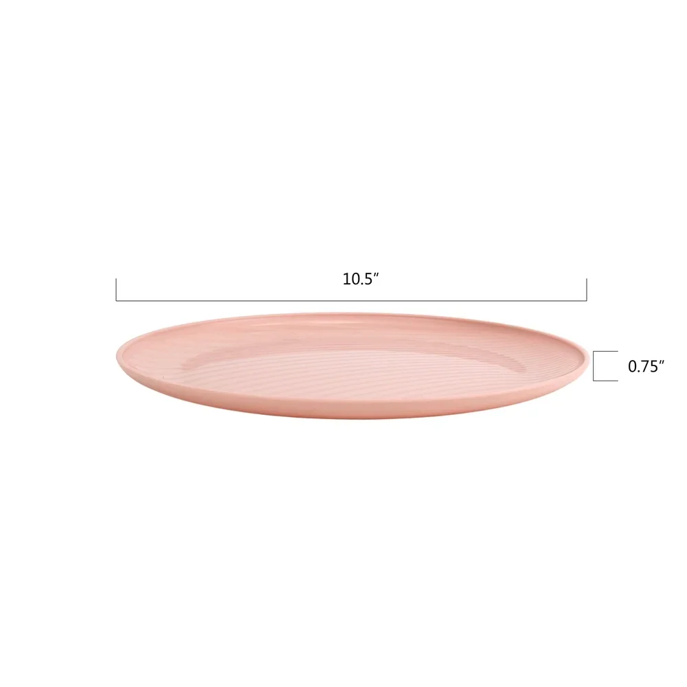 30-Piece Pink Swirl Dinnerware Set 4