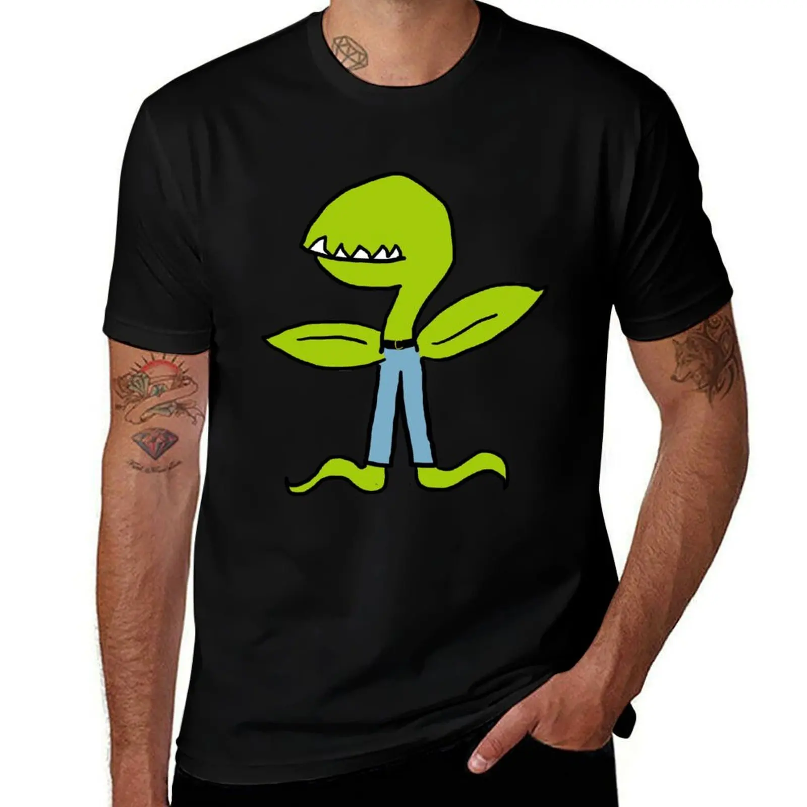 

Carnivorous Plant in High Waisted Jeans T-Shirt t shirt personalised cotton t shirt pack t shirts for man cotton T-Shirt