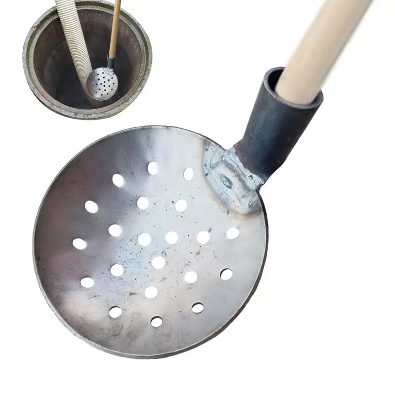 Septic Tank Tool Spoon Metal Sludge Remover Rounded Catch Basin Spoon Rounded Catch Basin For Efficient Water & Manure Sifting