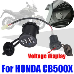 Motorcycle Dual USB Fast Charger Plug Socket Adapter Voltage For Honda CB500X CB500 CB 500X CB 500 X 2013 - 2018 Accessories