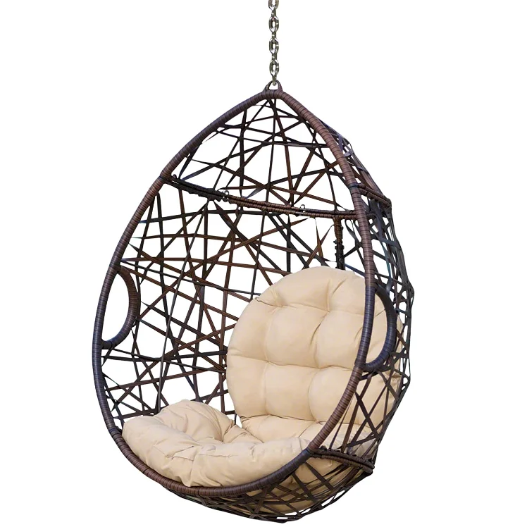 

# Hot Sales New Design Swing Chair Hanging Egg With Steel Stand Rattan Egg Chair Brown Rattan Swing Chair